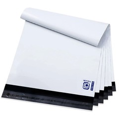 25 New Poly mailers 9″x12″ Bags Plastic Shipping Envelopes – white, black inside