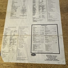 Wells Index Specification Sheet For Convert A Mill, Vector Drive CNC System