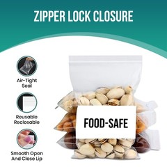 WHITE BLOCK HEAVY DUTY 4 Mil Clear Zip Seal Bags Reclosable Top Lock Plastic