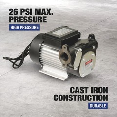 Roughneck Diesel Fuel Transfer Pump, 22 GPM, 120V AC, 26 Max. PSI, Electric