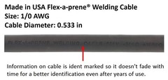 350 Amp Electrode Holder Welding Lead – LC40 Connector 1/0 AWG Cable (100 FEET)