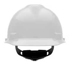 MSA V-Gard Slotted Cap, Size Large, White, w/Fas-Trac III Suspension, 477482