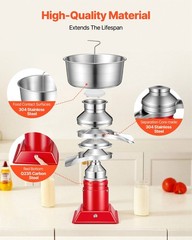 Stainless Milk Separator 60L/H, 10500RPM, Adjustable Fat Ratio 0.06–0.14%