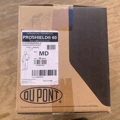 BOX OF 25 DuPont ProShield 60 Nexgen Medium Coveralls Size MD Color White