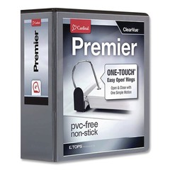Cardinal 10341 Premier Easy Open ClearVue Locking Slant-D Ring Binder – BLK New