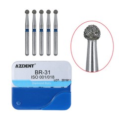 100pcs Dental Diamond Burs Medium Friction Grip 1.6MM for High Speed Handpiece