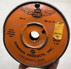 Vtg DORMAN PRODUCTS INC Cincinnati 14GA Black Annealed Mechanics Wire 5″ Spool