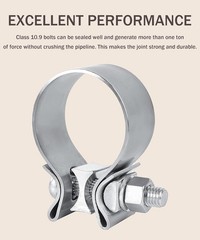 Stainless Steel Exhaust Clamp, Narrow Band Muffler Seal, Car Acce Size: 2 inch
