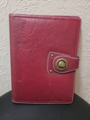 Franklin Covey Leather Red Filofax Malden A5 Organizer
