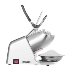 VEVOR Commercial Ice Crusher 143LBS/H Electric Snow Cone Maker Shaved Ice Silver