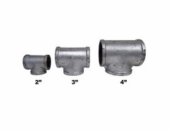 New 6″ Galvanized Steel Straight Tee 6″ X 6″ X 6″ FNPT Thread