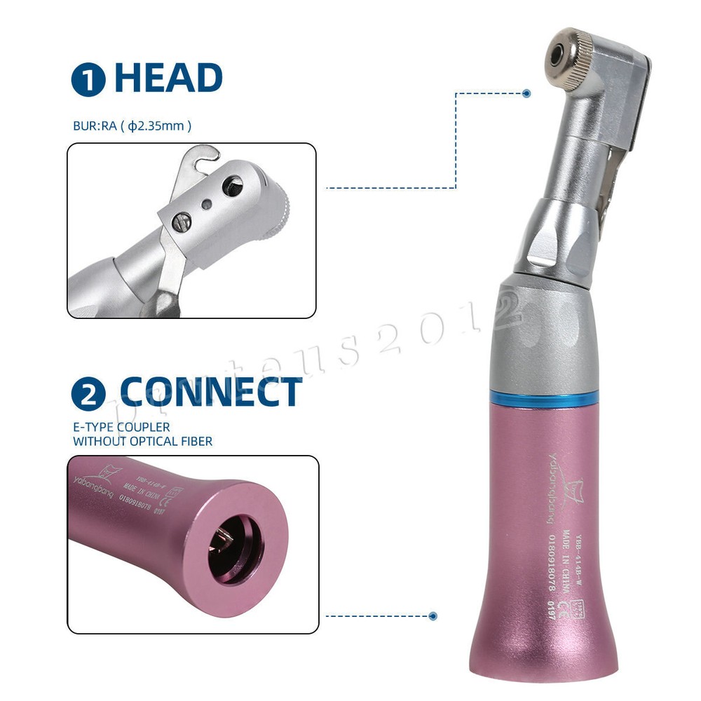 NSK Style Dental Low Speed Handpiece Contra Angle Latch CA/RA 2.35mm Pink