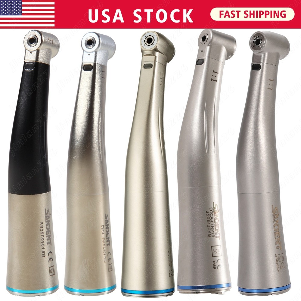 Dental Slow Speed Contra Angle Electric Handpiece 1:1 Mini Head Fiber Optic F/KV