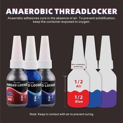 Red Purple and Blue Lock Tight Threadlocker 10ml-3Pack, Low, Medium and High Str