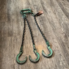 Campbell USA 9/32”x 3′ Lifting Chain 3 Leg with Hooks crane hoist spreader