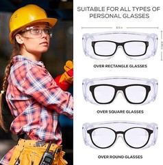 12Pcs Bison Life Diamont Clear Polycarbonate Vented Safety Over Glasses