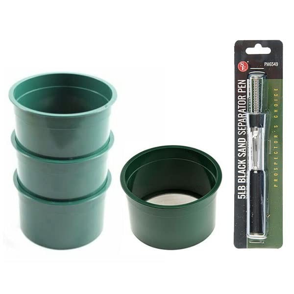 Sluice Monkey 4pc 6″ Mini Classifier SIFTING PAN 40, 50, 60, 100 mesh & Free Bla
