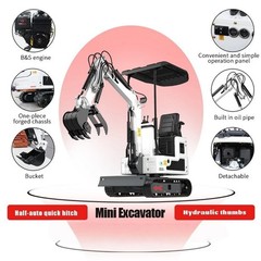Upgraded 13.5HP Mini Skid Steer B&S Engine with 1Ton Mini Excavator 13.5HP B&S
