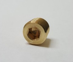 Lot of 10 pcs. 1/4″ Male NPT Brass Plug Countersunk Hex