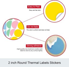 Misofuki 2″ 750 Labels White Circle Direct Thermal 2 inch (Diameter), C-1-wh