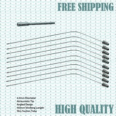10PC Yasargil Suction Tube 4.5mm, Atraumatic Angled Tip, 150mm Working Length