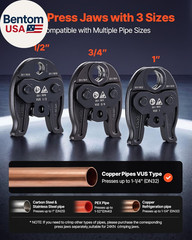 Press Tool, 18V Electric Pipe Crimping Tool for 1/2″, 3/4″, 1″ Copper Pipes, Pre
