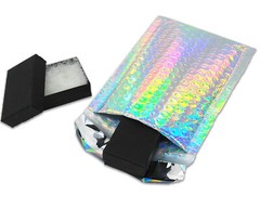4X8 Holographic, Sunset Peach Bubble Mailers, Metallic Padded Shipping Mailing