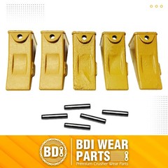 5pcs X156L Long Bucket Teeth + P156 Long Pins for Hensley Skid Steer + Excavator