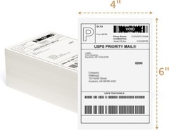 500/Stack 4×6 Fanfold Direct Thermal Shipping Labels Perforated Mailing Labels