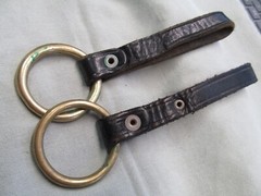 CHOICE of ONE (1) Flashlight/Baton Holder-Blk Leather Basketweave w/Brass Ring