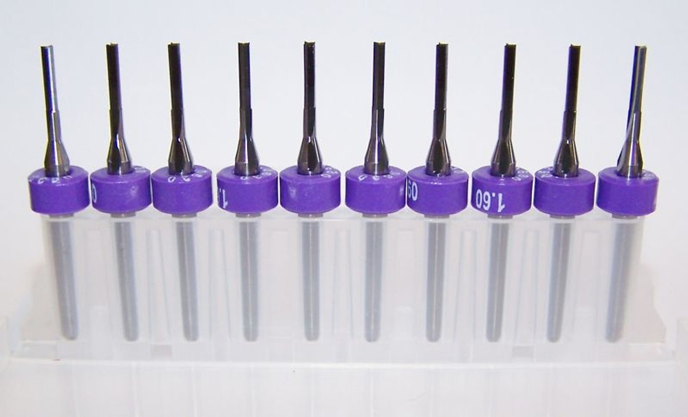 (10) 1.60mm (.0630″) 3 FLUTE CARBIDE ENDMILLS – 0 HELIX Kyocera Tycom 1735.0630