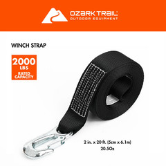 Ozark Trail Replacement Trailer Winch Strap, 2 inch x 20 feet, Boat Trailering,