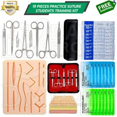 19 Pieces Practice Suture Kit with Pad for Medical Veterinary Student Training