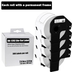 62mmx100mm 4 ROLLS Shipping Label 2-3/7″ x 4″ Compatible Brother QL-570 DK-1202