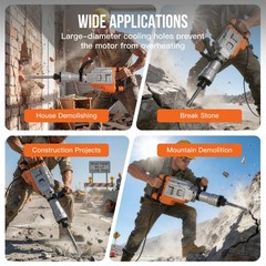 1700W Electric Demolition rotary hammer – 1900 BPM, 60J Impact Energy, Heavy-Du