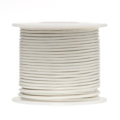 18 AWG Gauge Solid Hook Up Wire White 100 ft 0.0403″ UL1007 300 Volts