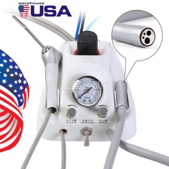 Portable Dental Turbine Unit 3 Way Syringe Work with Air Compressor 2/4 Holes US