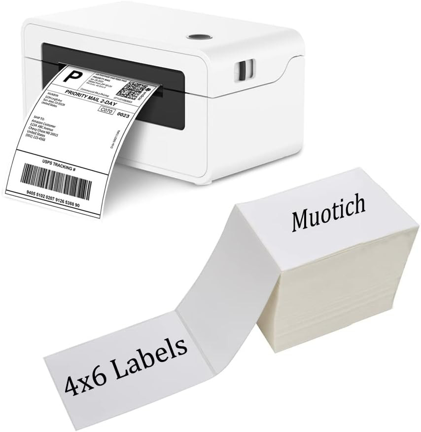 500 Fanfold Direct Thermal Shipping Labels – 4X6, Compatible with Rollo, MUNBYN,