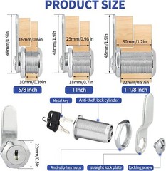 2/5/10 Pcs 5/8″ 1″ 1 1/8″ Cabinet RV Cam Locks Keyed Alike Secure Drawer File