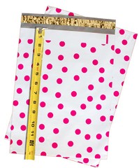 10″ x 13″ Pink|Teal|Purple|Blue Polka Dot -Flat Poly Mailers (50 Pack)