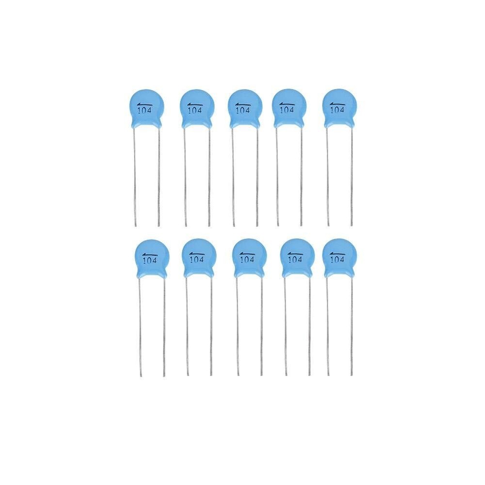 0.1uF (100nF) 500V Ceramic Disc Capacitors – Pack of 10/25/50/100