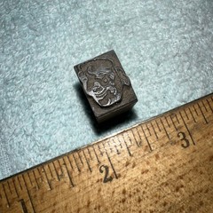 Printing Block “ Older Mans Face Smiling “ Lead Block