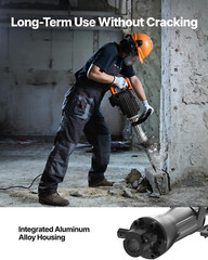 2200W Electric Jackhammer Heavy Duty, 1350 BPM Concrete Breaker 2Pcs Chisels Bi