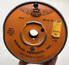 Vtg DORMAN PRODUCTS INC Cincinnati 14GA Black Annealed Mechanics Wire 5″ Spool