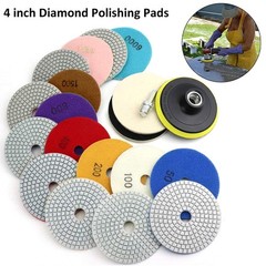 Diamond Polishing Pads 4 inch Wet/Dry 12 Piece Kit Granite Stone Concrete Marble