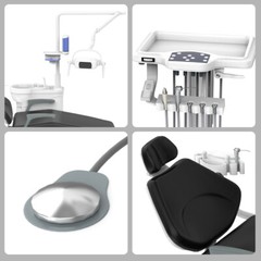 Dental Unit Chair DC Motor Computer Controlled+Stool /Storage Cabinet Tool Cart