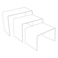3 Piece Set Small Clear Acrylic Riser Display Shelf Stand Organizer