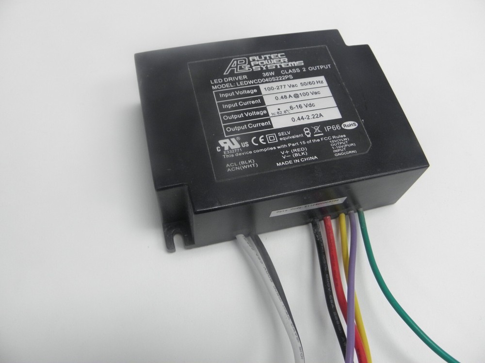 APS – ARTEC POWER SYSTEMS – LEDWC040S222PS – LED DRIVER 6-16Vdc, 36W, .44-2.22 A