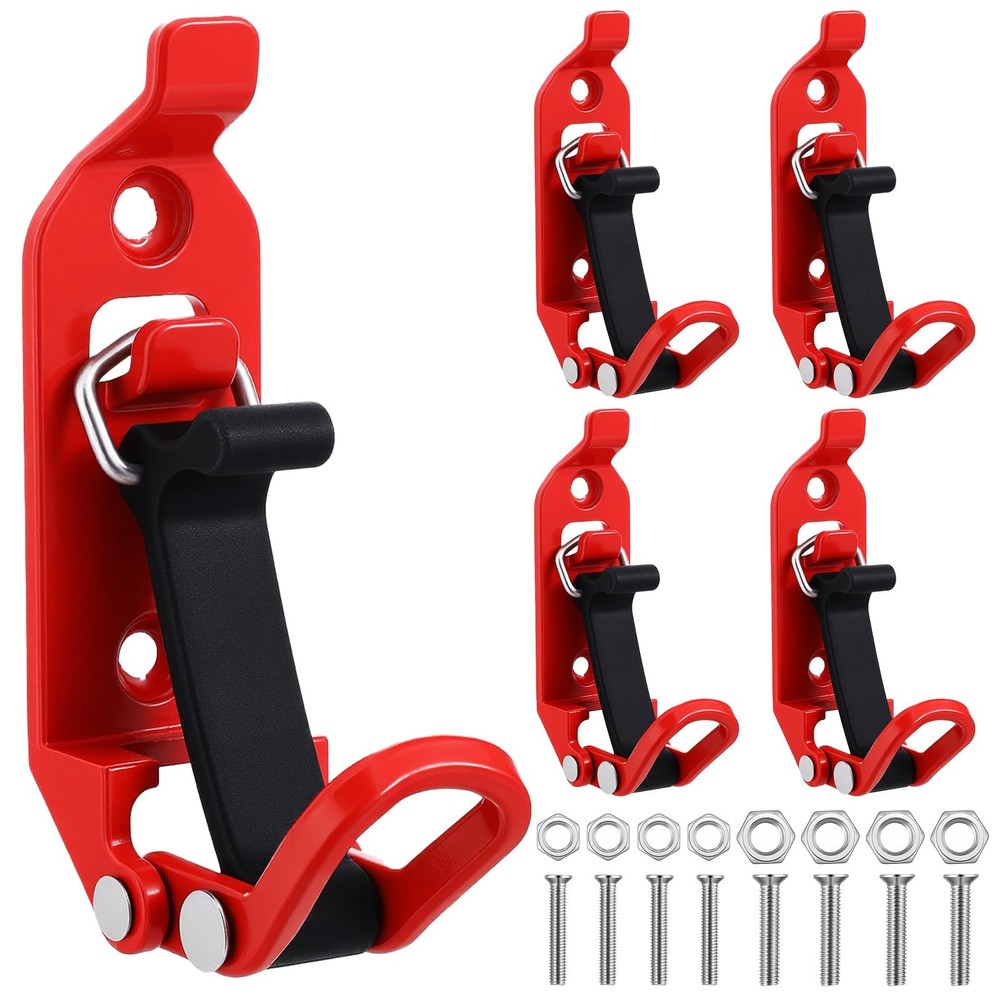 PercyEffie 4 Pcs Shovel Mount Heavy Duty Mounts for Roof Rack Red