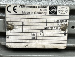 VEM MOTORS,K21R90L4,MOTOR 1.8KW 1680RPM 3PH